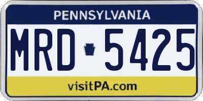 PA license plate MRD5425