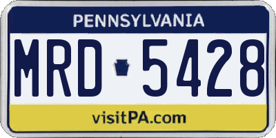 PA license plate MRD5428