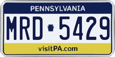 PA license plate MRD5429