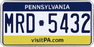 PA license plate MRD5432