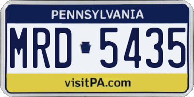 PA license plate MRD5435
