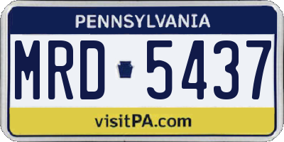 PA license plate MRD5437
