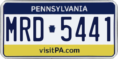 PA license plate MRD5441
