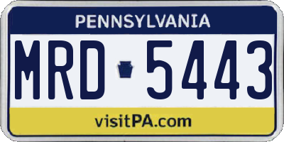 PA license plate MRD5443