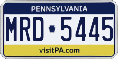 PA license plate MRD5445
