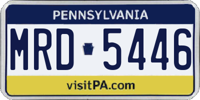 PA license plate MRD5446