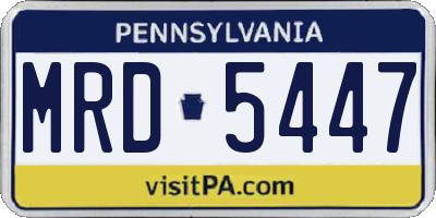 PA license plate MRD5447