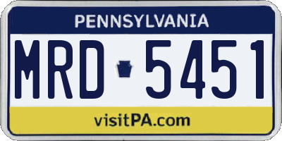 PA license plate MRD5451