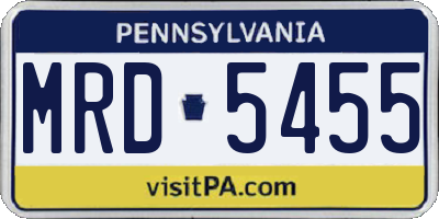 PA license plate MRD5455