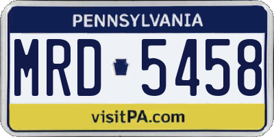 PA license plate MRD5458