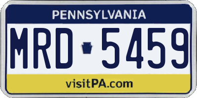 PA license plate MRD5459