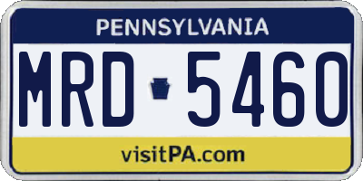 PA license plate MRD5460