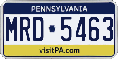 PA license plate MRD5463