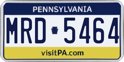 PA license plate MRD5464