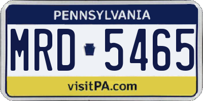 PA license plate MRD5465