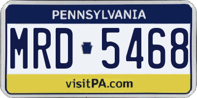 PA license plate MRD5468