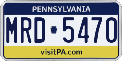 PA license plate MRD5470