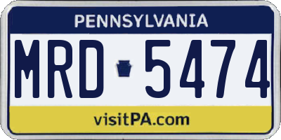 PA license plate MRD5474