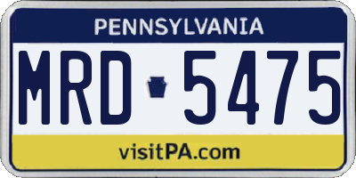 PA license plate MRD5475