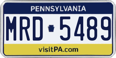 PA license plate MRD5489