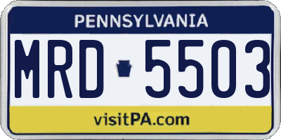 PA license plate MRD5503