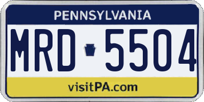 PA license plate MRD5504