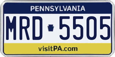 PA license plate MRD5505