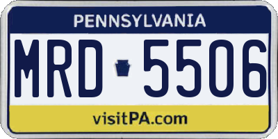 PA license plate MRD5506