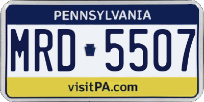 PA license plate MRD5507