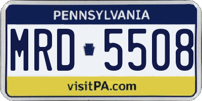 PA license plate MRD5508