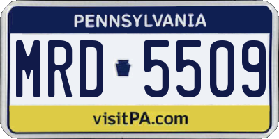 PA license plate MRD5509