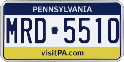 PA license plate MRD5510