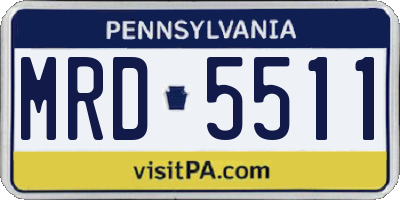 PA license plate MRD5511