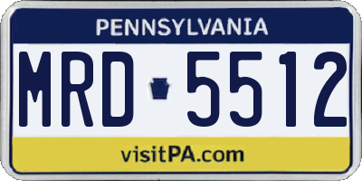 PA license plate MRD5512
