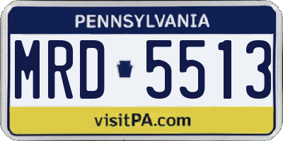PA license plate MRD5513