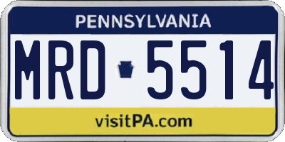 PA license plate MRD5514