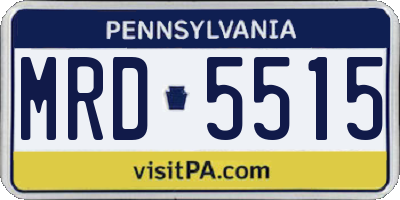 PA license plate MRD5515