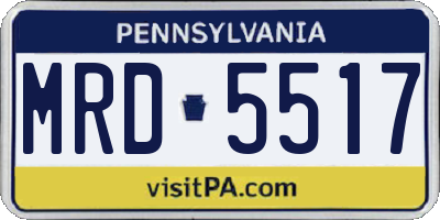 PA license plate MRD5517