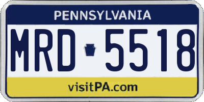 PA license plate MRD5518