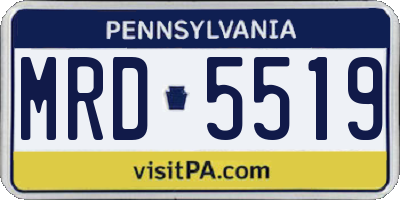 PA license plate MRD5519