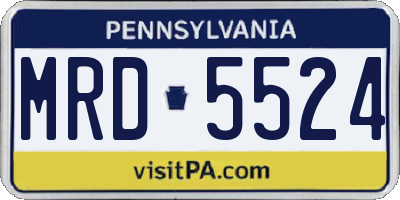 PA license plate MRD5524