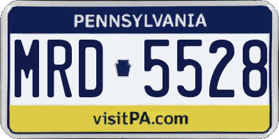 PA license plate MRD5528