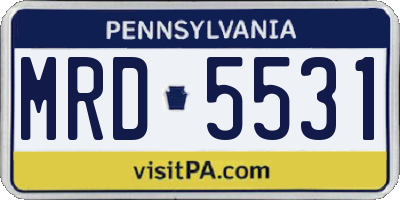 PA license plate MRD5531