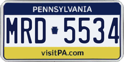 PA license plate MRD5534