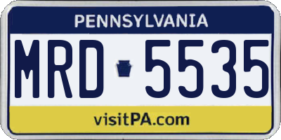 PA license plate MRD5535