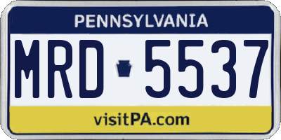 PA license plate MRD5537