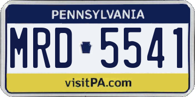 PA license plate MRD5541