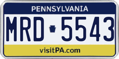 PA license plate MRD5543