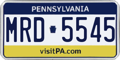PA license plate MRD5545