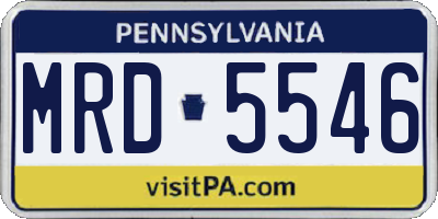 PA license plate MRD5546
